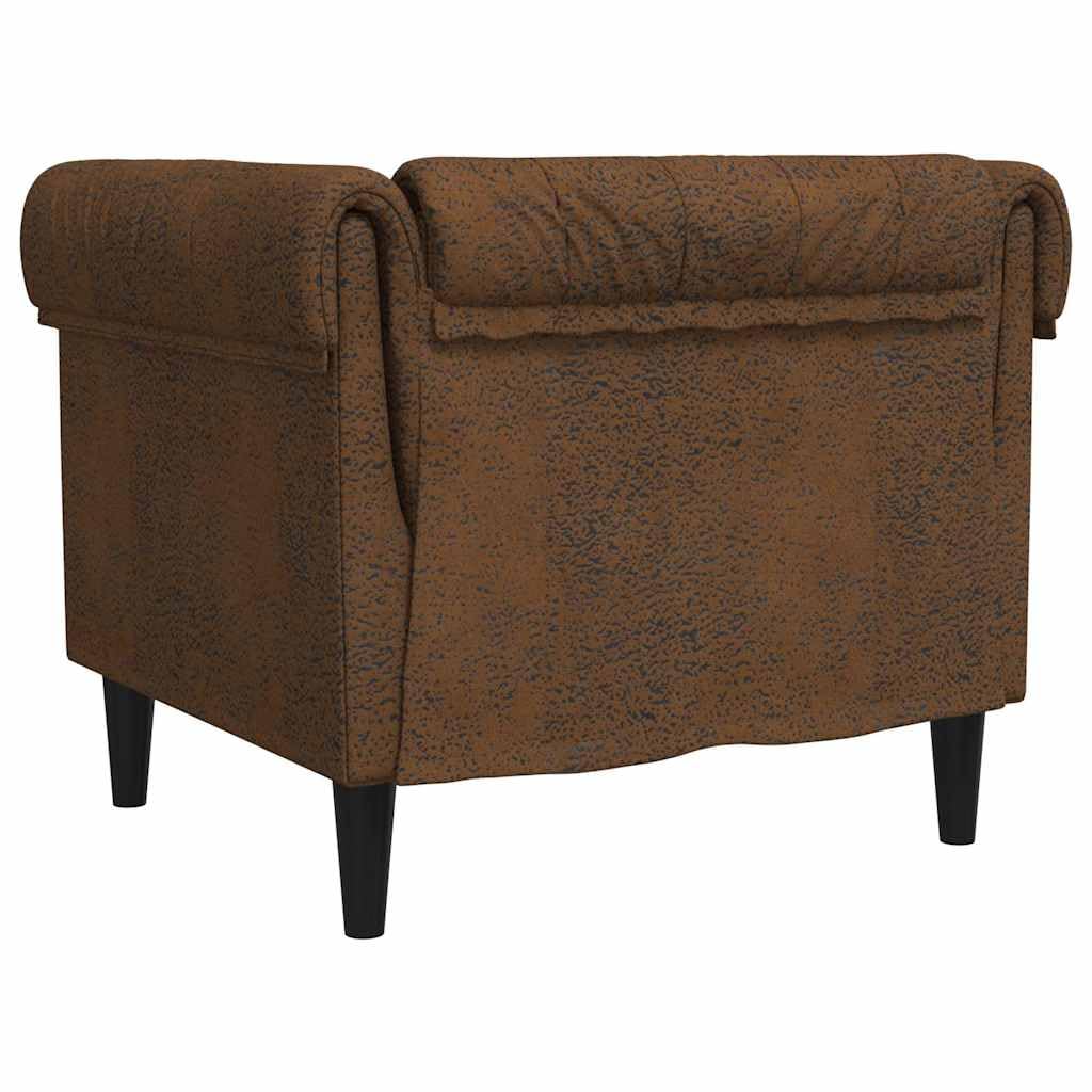 Sillón Chesterfield de Tela marrón,16.4kg-372546