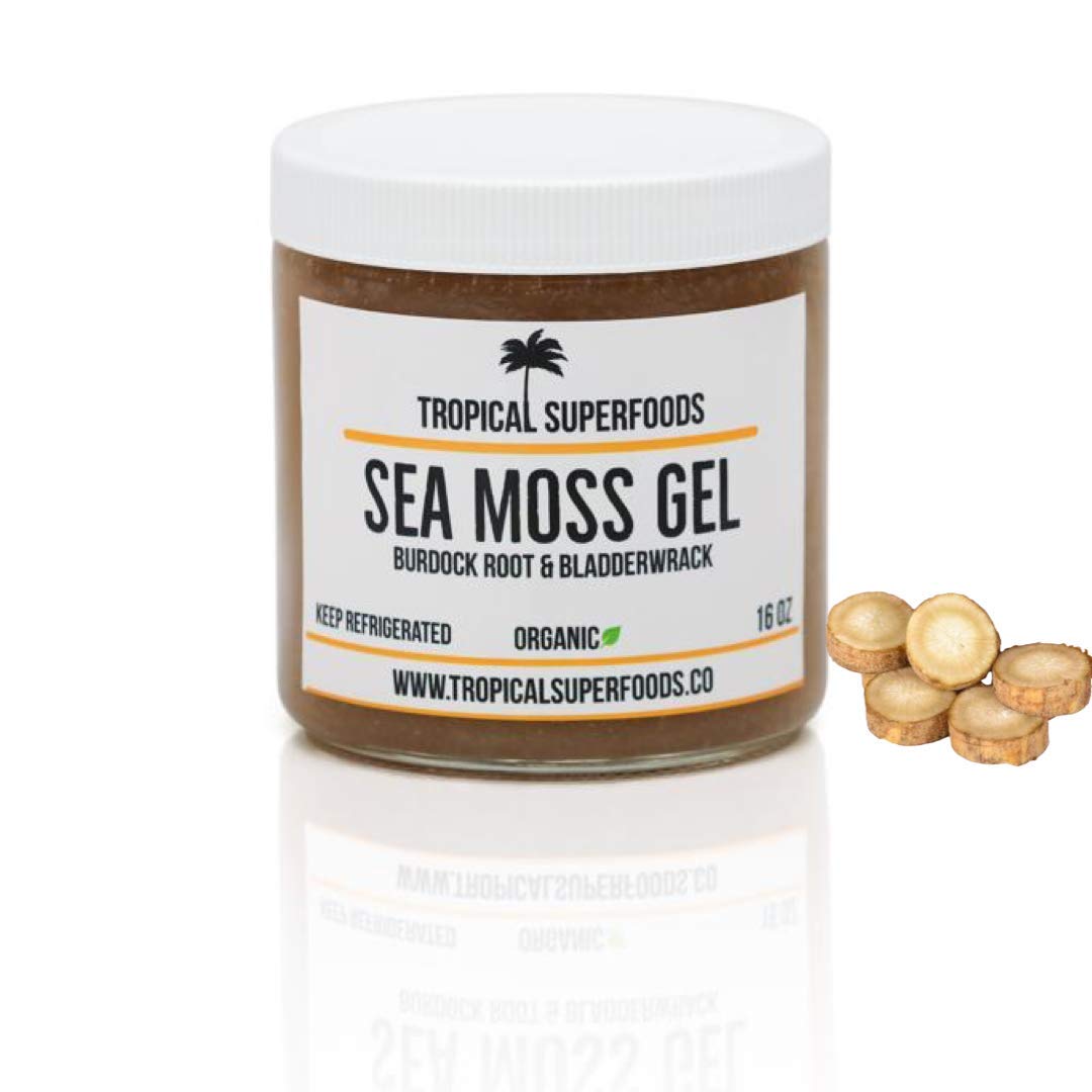 100 % Irish Sea Moss Gel With Bladderwrack and Burdock Root 16oz | Organic | NON GMO | Irish Moss Gel 16 oz