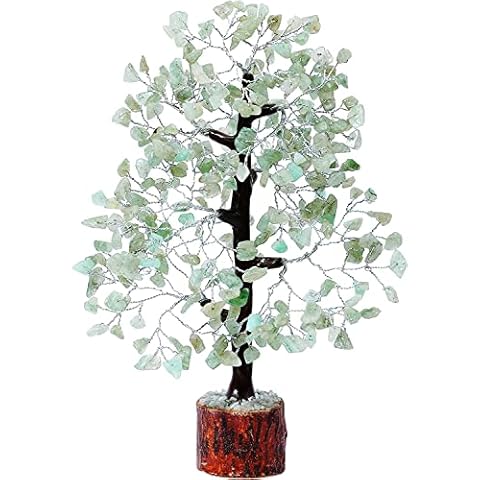 ZAICUS Green Jade - Crystal Tree - Gemstone Tree - Tree of Life - Bonsai Tree - Healing Crystal - Chakra Tree - Spiritual Gift - Prosperity Stones - Home Office Decor - Silver Wire 10-12 Inch Cover