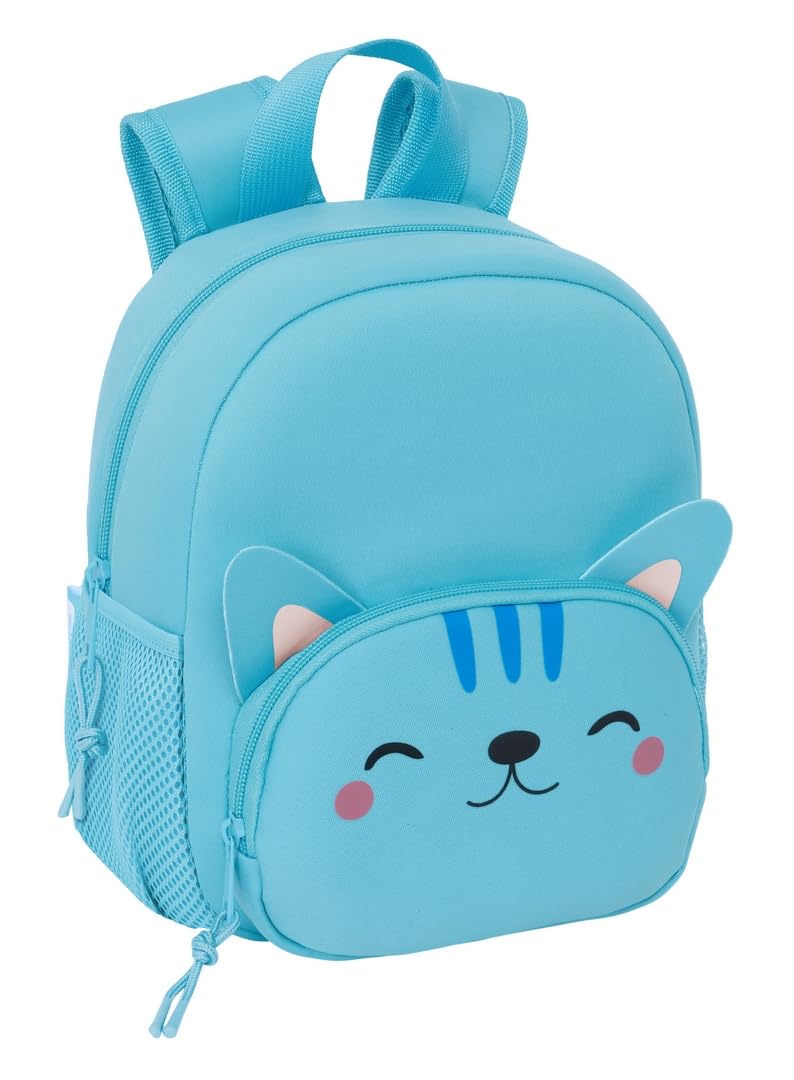 safta GATO - Zaino in neoprene, zaino per bambini, ideale per bambini di diverse età, comodo e versatile, 20 x 9 x 25 cm, Blu chiaro, M, Casual