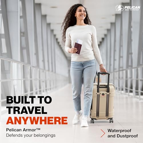 Image of Pelican ATX Luggage - Hardside Carry On Luggage with Wheels - 22 Inch Carry On Bag - Airline Approved (Sand)
