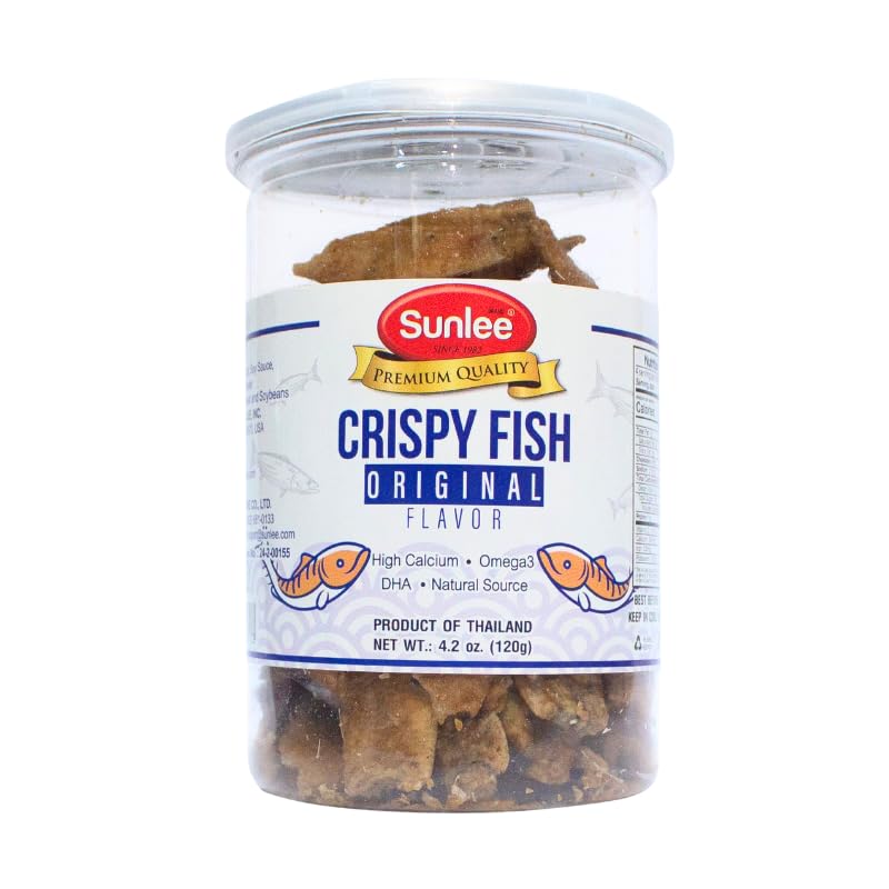 Sunlee Crispy Fish Snacks, Original Flavor, 4.2 oz Bottles (Pack of 2)