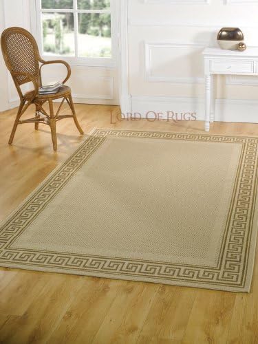 Lord of Rugs Large Modern Flatweave Rug Carpet (Beige, 80 x 150 cm (2'7 x 5'))