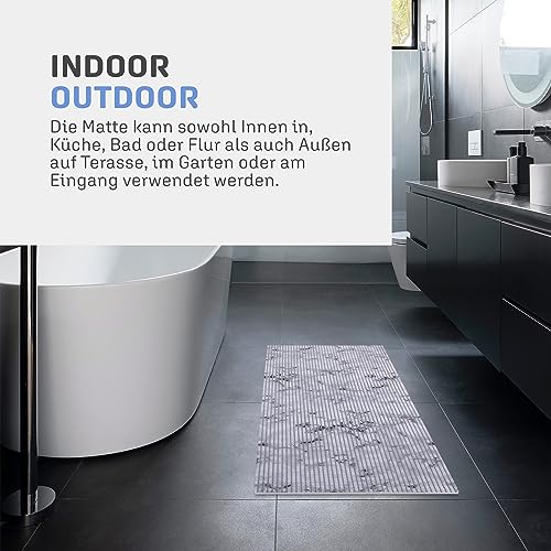 Bestlivings Teppich Badgarnitur 2-teilig - Marmor - Weichschaummatte (80x48cm / 48x48cm) - Badvorleger Badteppich Badezimmerteppich - Antirutsch Bad Dusche – Bild 5
