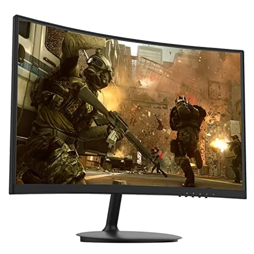 Fiodio 24" Curved 75Hz Refresh Rate Computer Monitor Full HD 1080P HDMI VGA Ports with Speakers, VESA Wall Mount Ready (HDMI Cable Included)