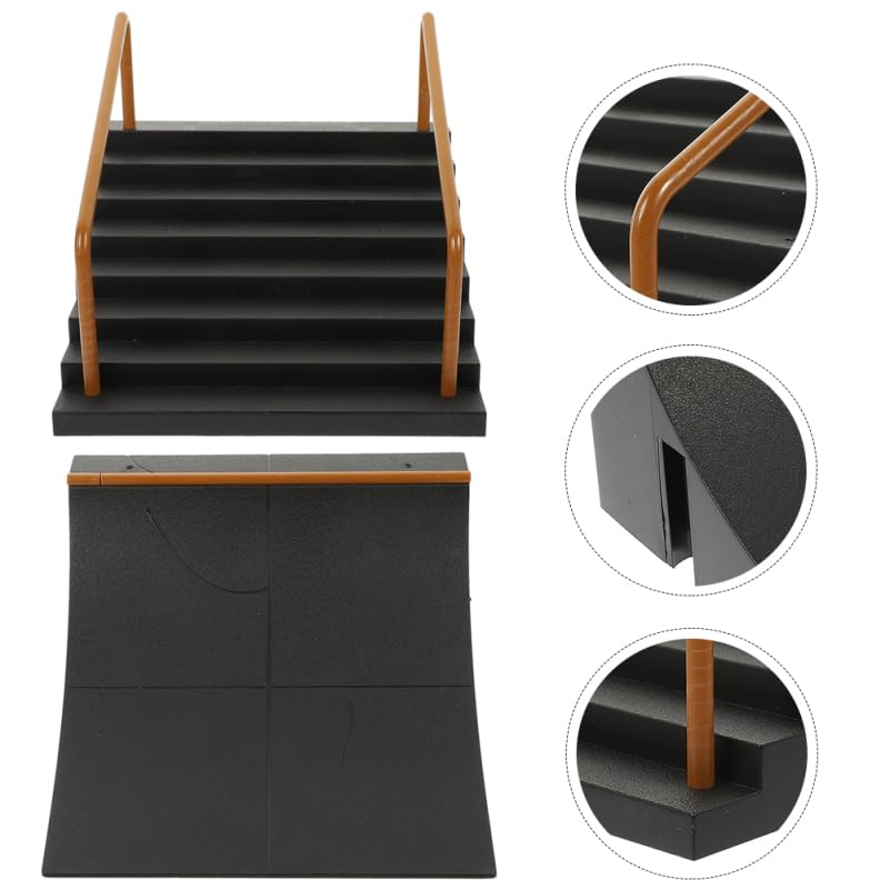 Vaguelly 2pcs Fingerboard Skate Park Con Rampa Per Ragazzi Ragazzi Ragazze Plastica Skateboard Parco Accessori Per Dito Pattinaggio Giocattoli Dito Pattinaggio Dito Pattinaggio Kit Per Principianti