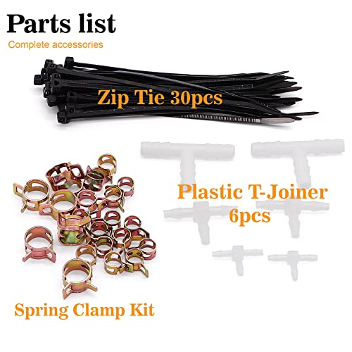 Universal Car Silicone Vacuum Hose Repair Kit,With Plastic T-Joiner,3 Sizes Of Clamps And Cable Ties #TOP5