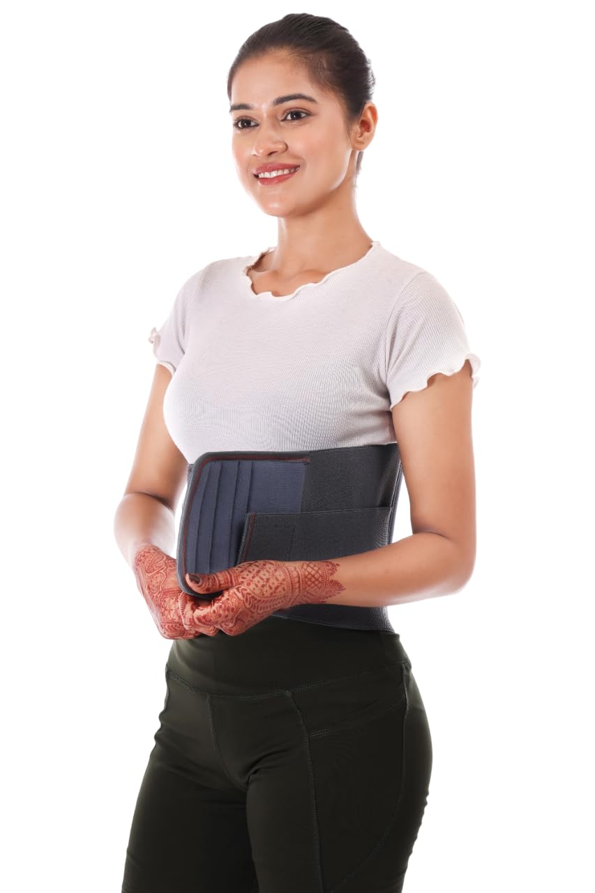 Lumbo sacral LS belt Lower Back Support Belt with Metal Splints, Flexible Lumbar Brace for Back Pain Relief, Porous Fabric, Adjustable (M) (XL)