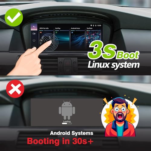 Radio para auto con CarPlay inalámbrico y Bluetooth para BMW Serie 3/5 miniatura 4