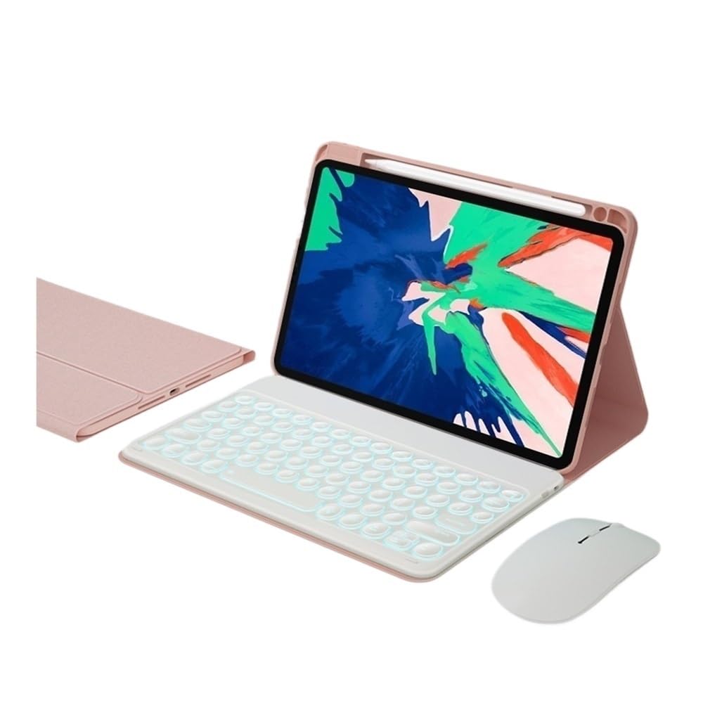 Funda Huawei Matepad Pro 12.6 rosa con teclado para teletrabajo y café 7