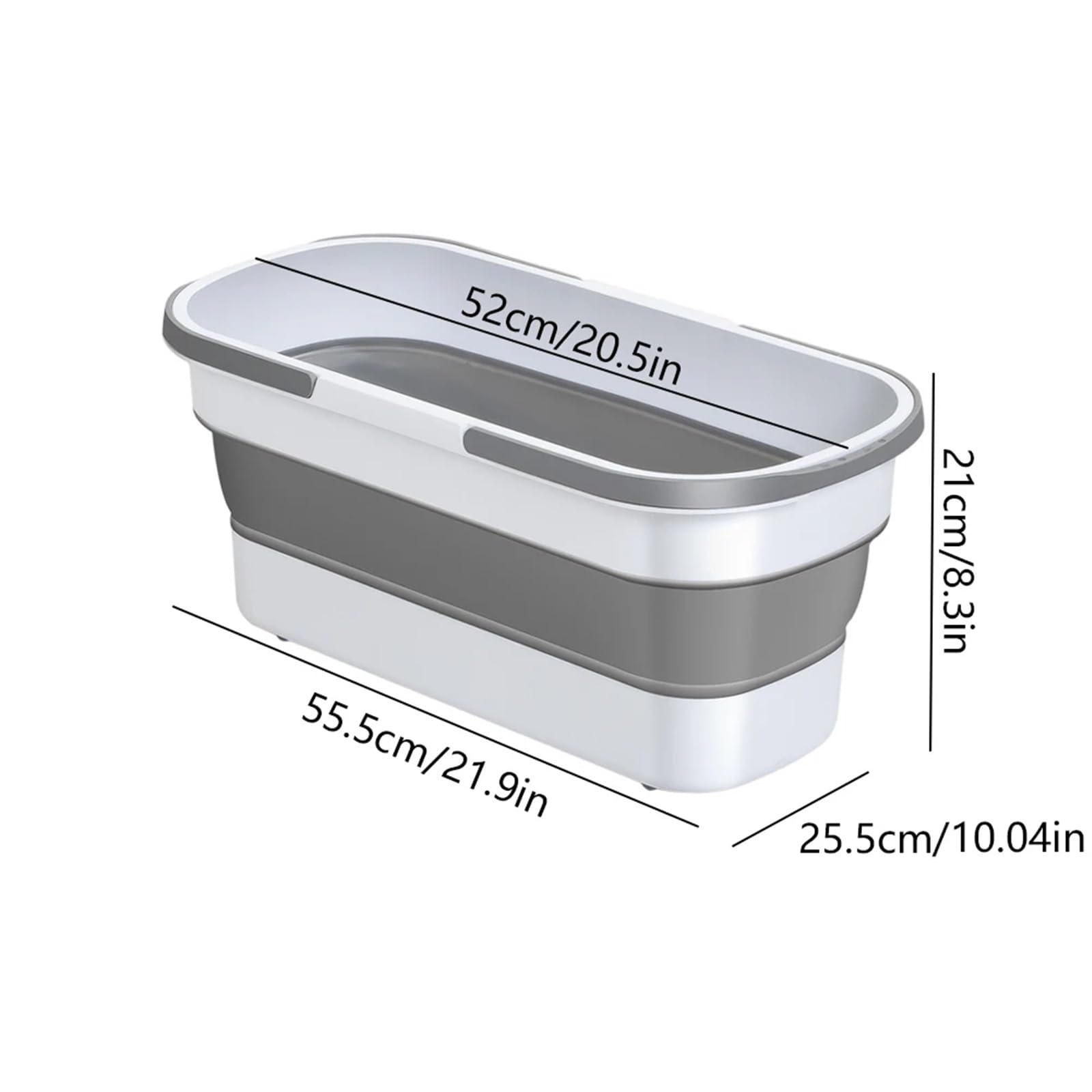 Seau Pliable Seau de pêche rectangulaire, Bassin Lavage Portable en Plastique, Pliable, Peu encombrant, Grande capacité, for Camping, Voyage, Pique-Nique