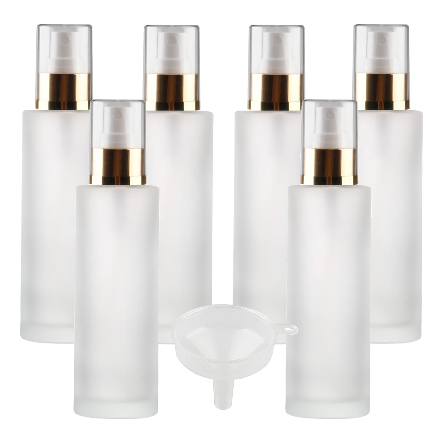 6 pièces 100ml Mat Transparent Verre flacons vaporisateurs vides Flacon de Parfum, Voyage Parfum Atomiseur Bouteille pour Domicile et office