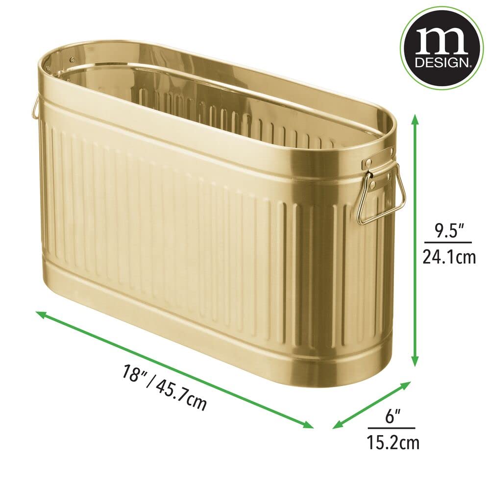mDesign Ersatzrollenhalter für 6 Rollen Toilettenpapier – geräumiger Klopapierhalter im Retro-Design aus Metall – stilvolle Toilettenpapier Aufbewahrung für das Bad oder Gäste-WC – messingfarben