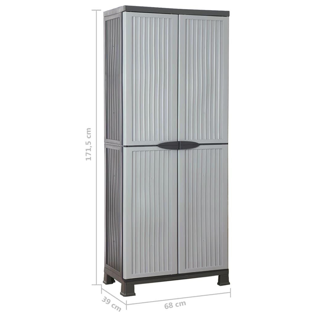 Armadio in plastica, 68 x 39 x 171,5 cm, per casa, ufficio, garage, magazzino, con ampio spazio di archiviazione, design compatto, facile da pulire, pratico e salvaspazio