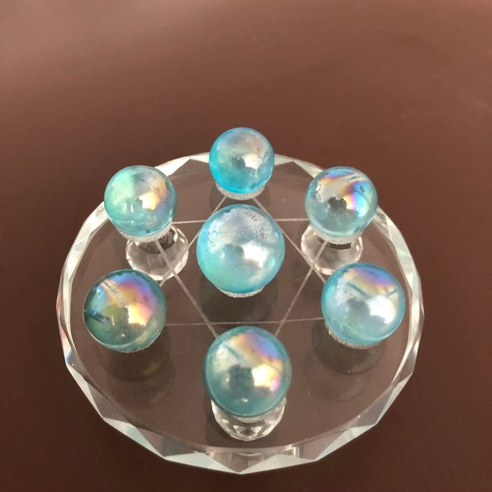 Gesundheit & Haushalt 7 stücke blau plattierte Stein Kugel Set stücke gelbstein Stein gebrochen Sieben Stern Array des klassischen Feng Shui Pendel