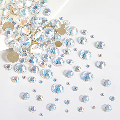 Beadsland Rhinestones for Makeup,8 Sizes 2500pcs Crystal Flatback Rhinestones Face Gems for Nails Crafts with Tweezers and Wax Pencil,Blue Moonlight,SS4-SS30 - Image 2