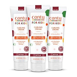 Cantu Care for Kids Paraben & Sulfate-Free Curling Cream with Shea Butter, 8 oz (Pack of 3)