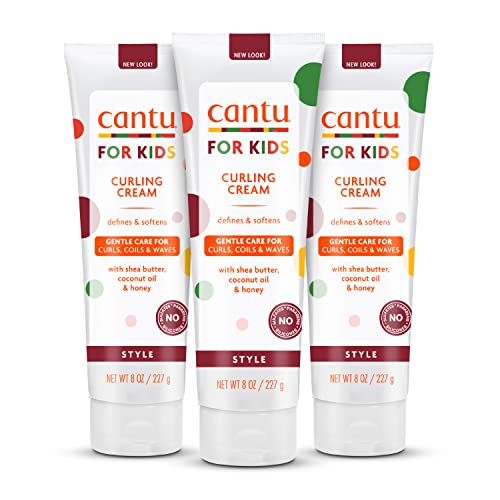 Cantu Care for Kids Paraben & Sulfate-Free Curling Cream with Shea Butter, 8 oz (Pack of 3)