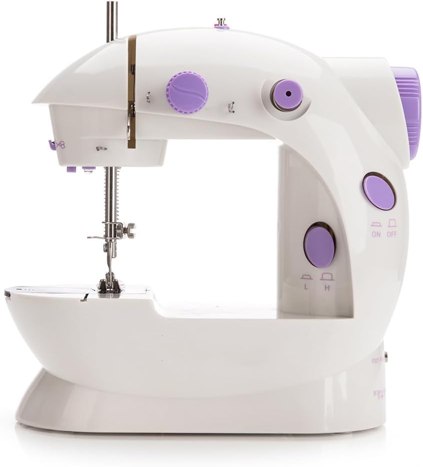 Mini Sewing Machine for Beginner by Astrowinter (2 Speeds, LED Sewing Light, Foot Pedal) - Small Electric Sewing Machines AW-072-UK-A18