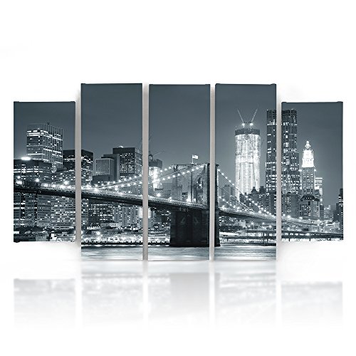 Feeby Quadro su Tela New York Brooklyn Bridge 5