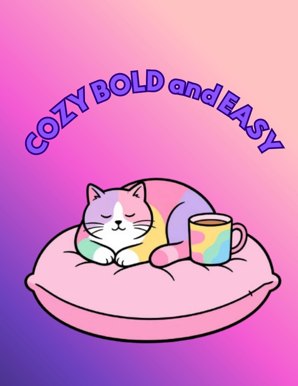 Cozy Bold and Easy: Simple and Big Coloring Pages for Adults, Seniors and Beginners, Cute and Relaxing Designs