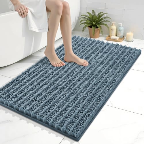 Image of Arotive Luxury Bathroom Rugs 36x24, Extra Soft Thick Absorbent Shaggy Chenille Bath Rugs, Machine Wash Dry, Bath Mats for Bathroom Floor, Tub and Shower, Home Decor Accessories, Smoky Gray
