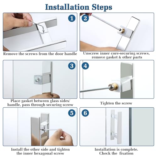 Alise 6"Shower Door Handle,Sliding Door Handles,Push Pull Glass Door Handle by Alise - Used condition - Image 7