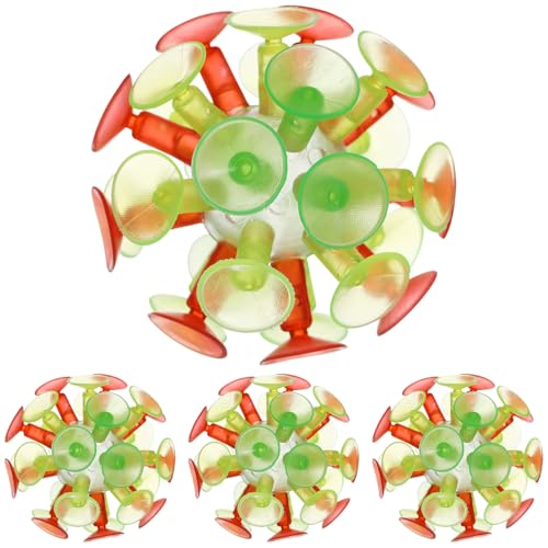 iplusmile 4 Pelotas De Ventosa Luminosas 2.36In Juguetes Antiestrés para Niños con Flash Bolas De Rebote para Fiesta Y Juego Sensorial En Ventanas