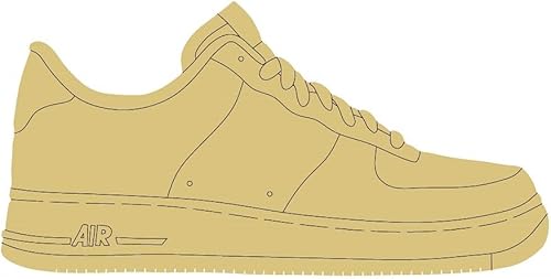 Diseño de zapatilla de deporte por línea de madera sin terminar zapato tenis moda puerta suspensión MDF estilo 4 arte 1