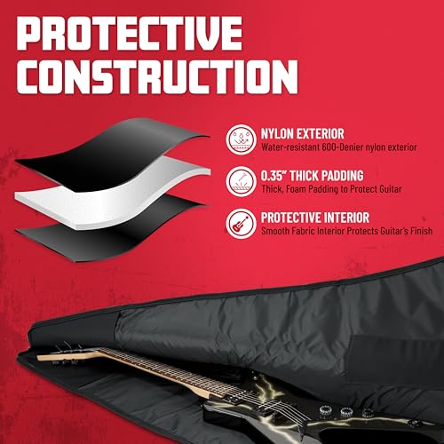 image for Gator Cases Foam Padded Guitar Gig Bag for Extreme Style Guitar Bodies