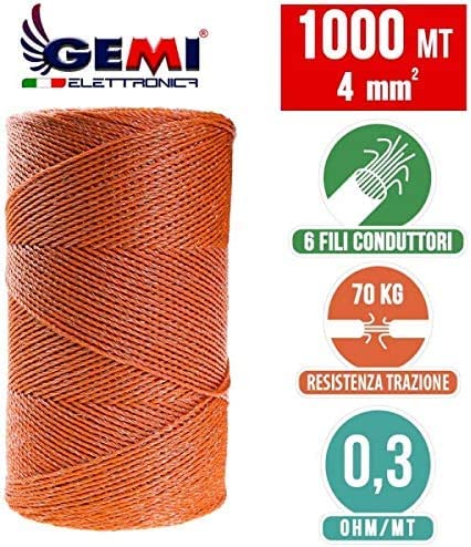 Weidezaunlitze Gemi Elettronica für Elektrozaun 1000 Meter