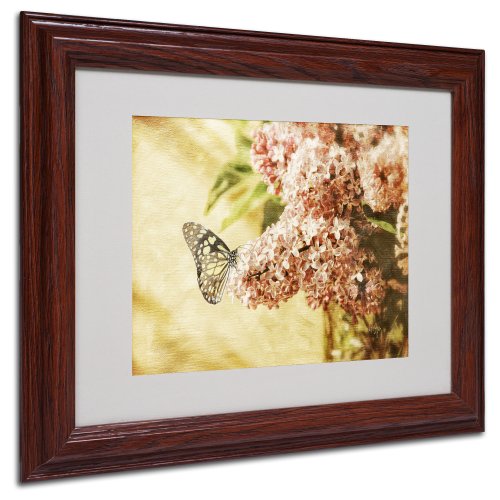 Trademark Fine Art Sweet Lilacs Matted Framed Art by Lois Bryan with Wood Frame, 11 by 14-Inch
