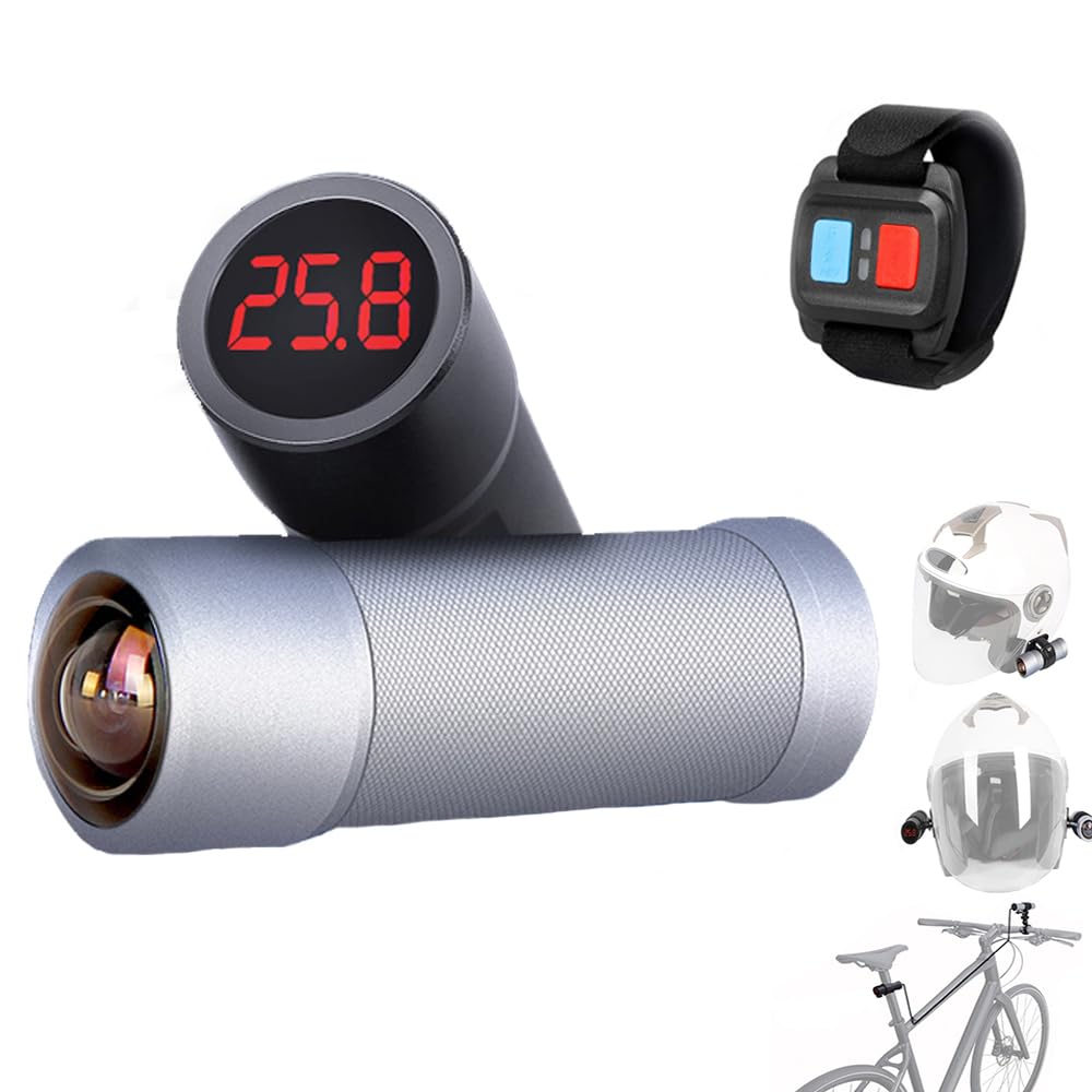 VSYSTO 4K Bicycle Helmet Camera with Temperature Display, WiFi Waterproof WDR 170° Super Wide Angle Lens Motorcycle Bike Dash Camera, Snapshot, G-Sensor, Loop Recording