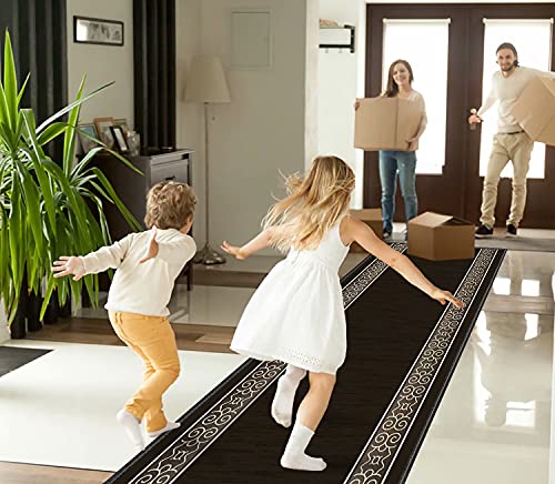 Alfombra Pasillo Larga Alfombras por Metros, Antideslizante Antimanchas Alfombras de Pasillo Modernas para Sala de Estar, Pasillo, Cocina - R-10 60x300cm Cover