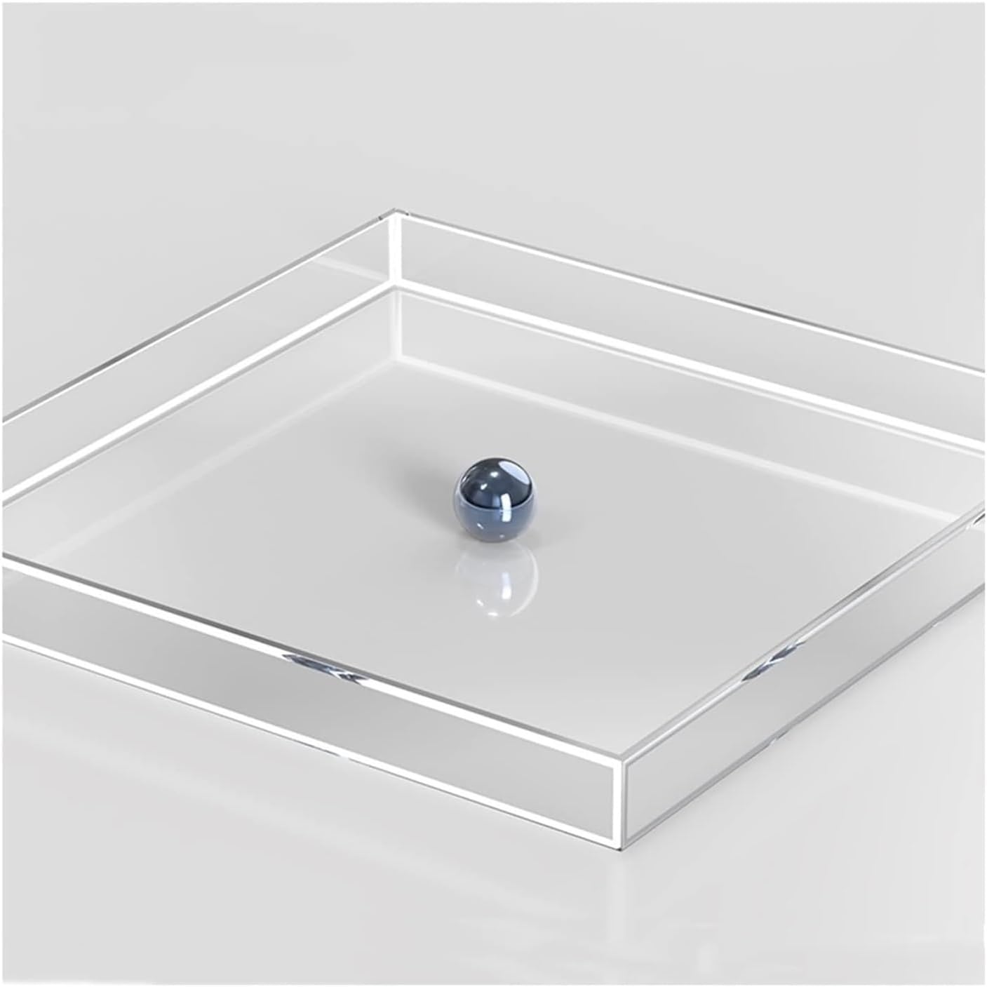 高さ2インチのアクリル製フローティング写真小道具撮影トレイ、多機能ディスプレイショーケース、透明浅水タンク、ポータブル食品化粧品収納