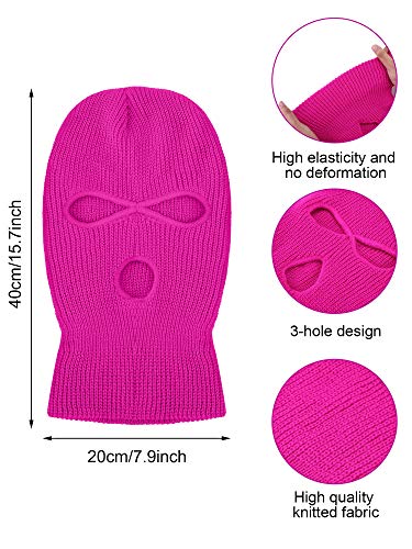 Image of SATINIOR 3 Holes Ski Mask Full Face Cover Outdoor Balaclava Winter Knitted Neck Gaiter for Halloween Sports Cycling