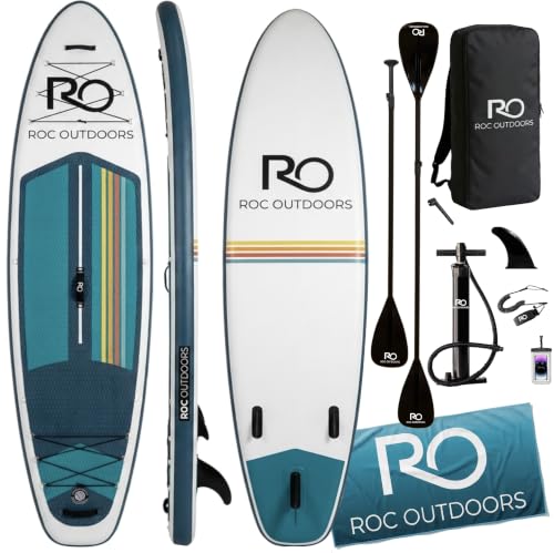 Roc Inflatable Stand Up Paddle Board 10' 6' with Premium SUP Paddle Board Accessories, Wide Stable Design, Non-Slip Comfort Deck for Youth & Adults (Celestial)
