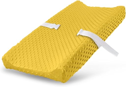 Diaper Changing Pad Cover Ultra Soft Minky Dot Plush Changing Table Cover Breathable Mink Diaper Changing Table Seat Cover Wiping Diaper Cover for Infant Newborn Baby Girls Boys Aspen Gold