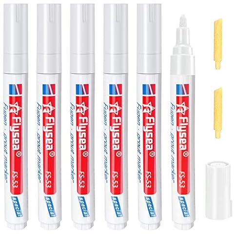 Tile Grout Pen Restorer, 6pcs Waterproof Grouting Pens & 2 Replacement Nib Tips Cover