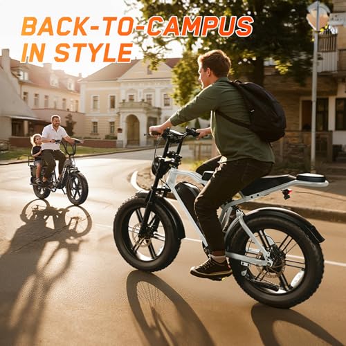 Image of TST Electric Bike for Adults, 48V 15Ah Battery, 1500W Peak Motor, Fat Tire | Dual Suspension ,7-speed Gears, 3 Working Modes, Powerful, LCD Display, Suitable for Commuters and Beginner Cyclists
