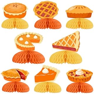 Cutie Pie Birthday Decorations 8PCS Pie Theme Honeycomb Centerpieces Cutie Pie Pizza Table Centerpieces Sweet as Pie First Party Decors for Boys and Girls Baking Cookie First Birthday Party Supplies