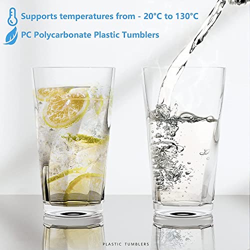 Wanchiy 600Ml Plastic Tumblers Set Of 8, Drinking Glasses, Reusable Plastic Cups, Juice Glasses, Highball Water Glasses, Stackable, Bpa-Free, Shatter-Proof, Dishwasher-Safe #TOP2