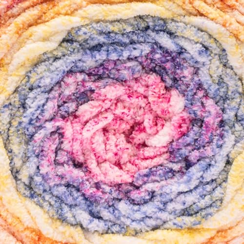 Image of Bernat Blanket Ethereal Stripes Sunrise Yarn - 2 Pack of 300g /10.5oz - 100% Polyester - #6 Super Bulky - 220 Yards - Knitting /Crochet