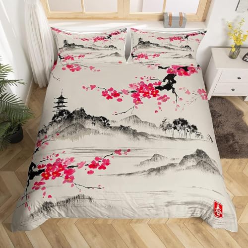 Sakura Funda Nórdica Japón Fuji Montaña