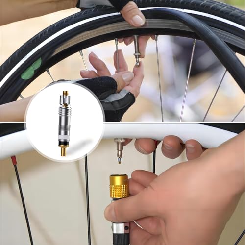 Image of 20 Pcs Presta Valve Core - Bike Replacement Brass Tubeless Core and Valve Core Remover Tool for Tubeless Road MTB Bike Compatible with Vittoria Stan's Continental Kenda (20pc)