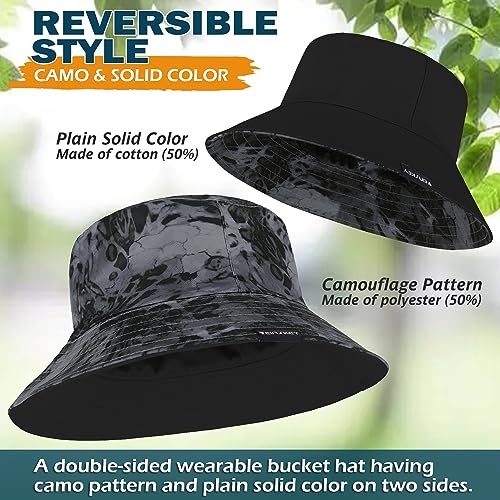 EINSKEY Reversible Camo Bucket Hat, Unisex UPF 50+ Cotton Sun Hat for Outdoor Beach Travel Golf Safari Fishing Travelling Hiking - Image 5