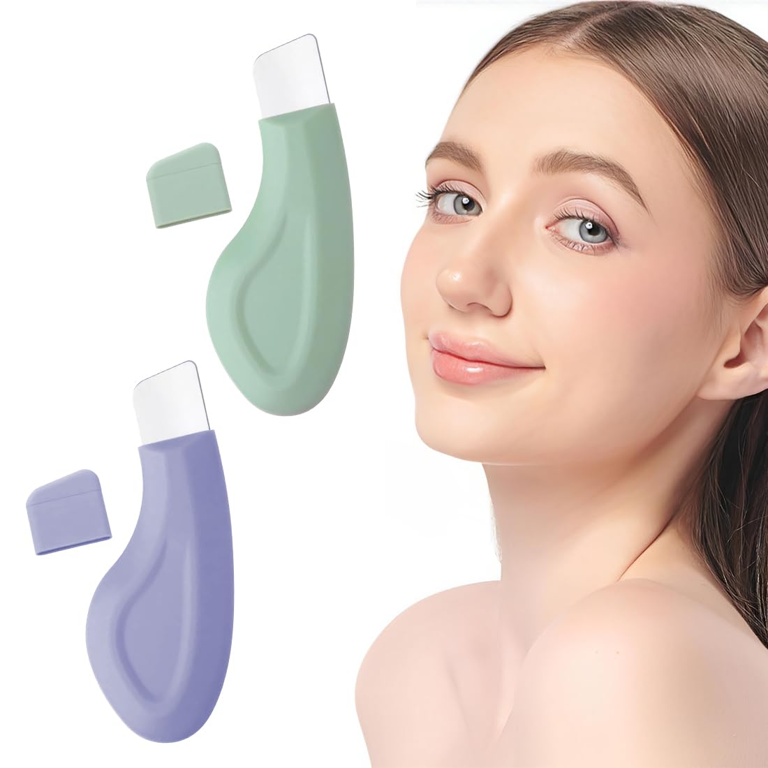 2 Pcs Spatola per la Pulizia Profonda della Pelle, Strumento per la Rimozione dei Punti Neri, per Pulizia Profonda del Viso Peeling e Cura Rimozione e Punti Neri
