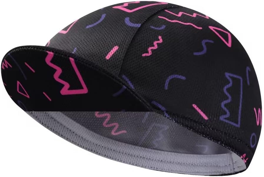 Lohca fietspet 2-pack zomerpet extra lichte fietspet ademende baseballpet sneldrogende onderhelm pet UV-bescherming, Kleurrijke strepen Grijze strepen