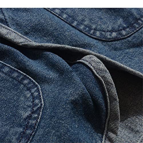 Men's Large Pocket V-Neck Japanese Vintage Denim Jacket3