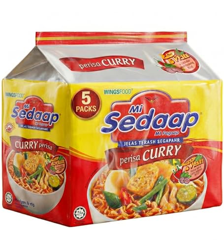 Image of Curry Flavor Instant Noodles, Pack of 5, Mi Sedaap Halal Instant Ramen